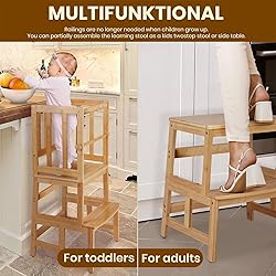 COSYLAND Kids Kitchen Step Stool，Toddler Standing