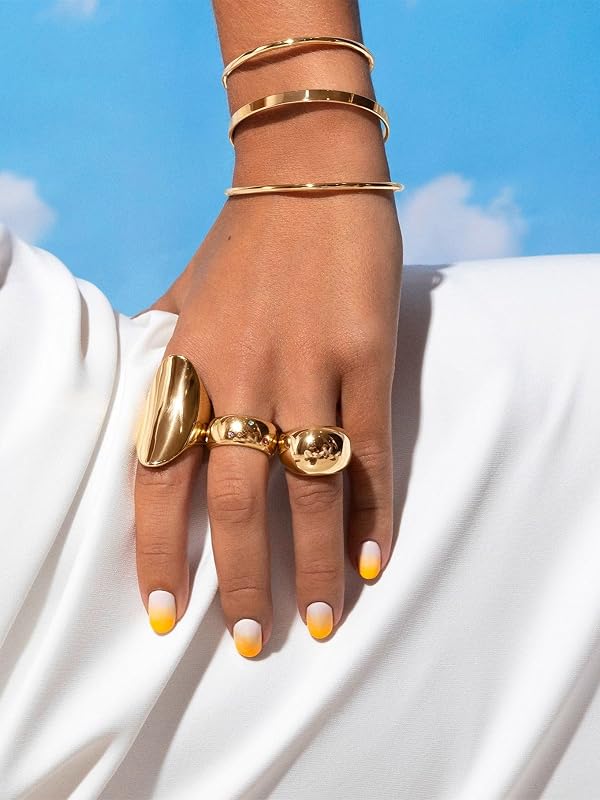 Anillo Mujer Curve Rainbow Baño Oro