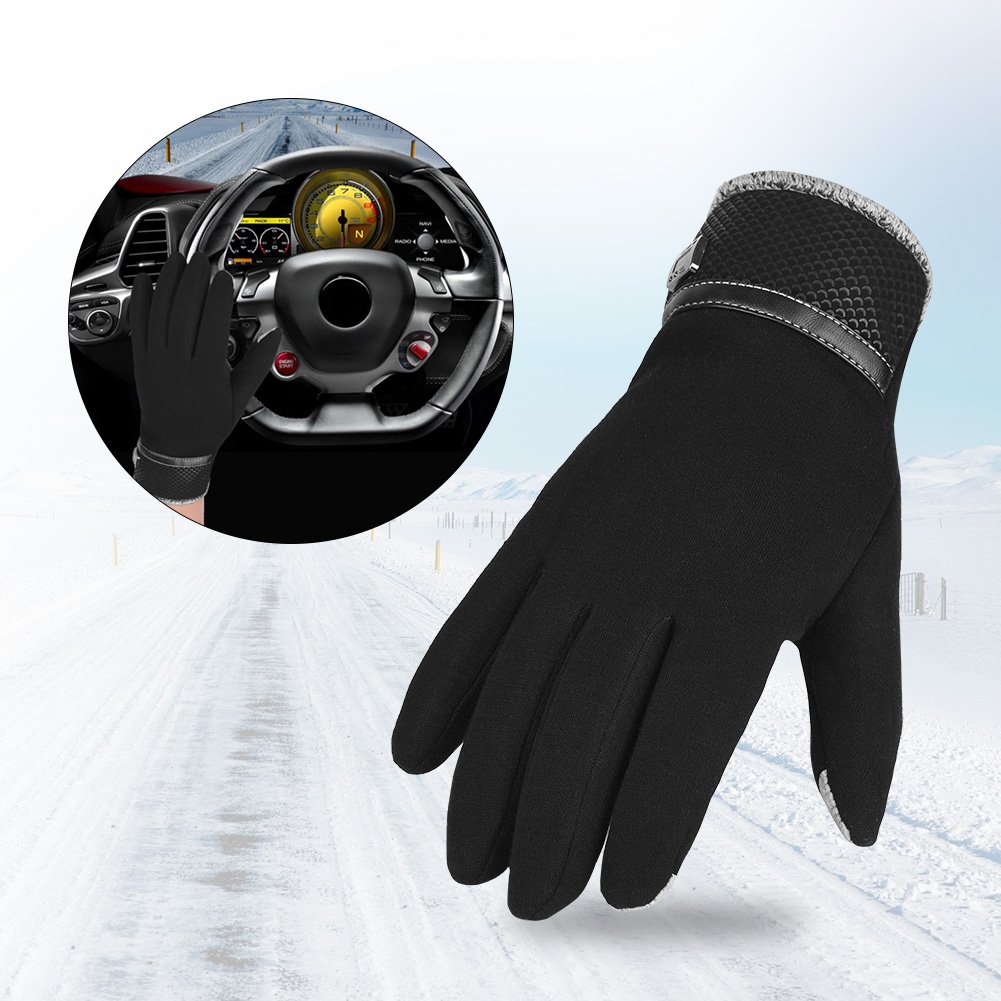 Vbiger Gant homme tactile gant chaudes épais gants anti froid pour le sport, Noir, Taille unique
