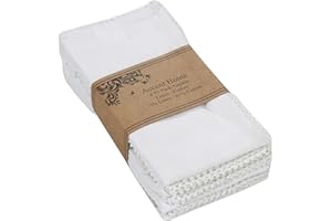 ACCENTHOME White Cloth Napkins Set of 6 18x18 inch Cotton Dinner Napkins - Washable Soft Premium Hotel Quality Reusable Napki