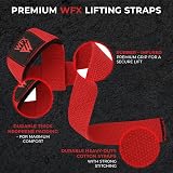 WFX Weight Lifting Straps Wrist Support Padded Neoprene Red view 2