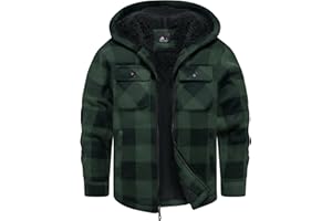 GEEK LIGHTING Boys Flannel Jacket Sherpa Lined Hoodies Zip Up Fleece Plaid Shirt Jackets Winter Outdoor Coat Warm