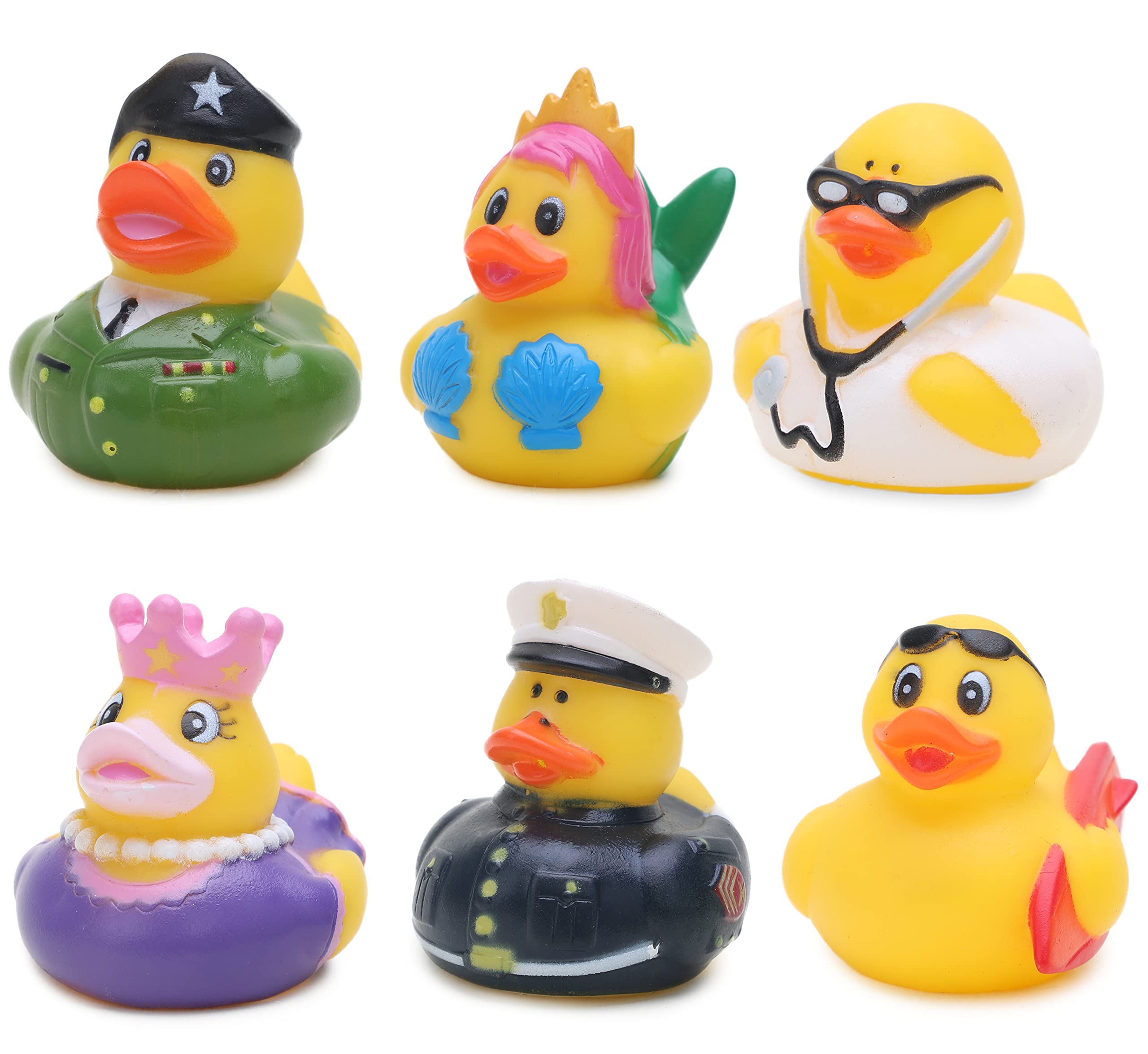 Toyland® Pack of 6 - 6cm Novelty Rubber Ducks - Bath Toys - Duck Races - Designs Chosen At Random