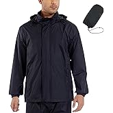 GIISAM Men’s Rain Jacket with Hood Lightweight Rain Coats Waterproof Raincoat Packable Windbreaker for Hiking Cycling
