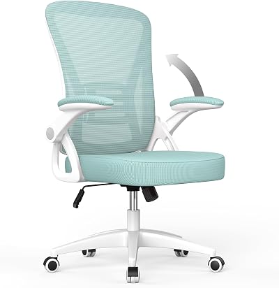 naspaluro Ergonomic Office Chair with 90° Flip-Up Armrests Green 50x50x92 cm