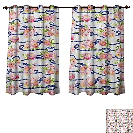 Amazon Com Rupperttextile Navy And Blush Bedroom Thermal Blackout