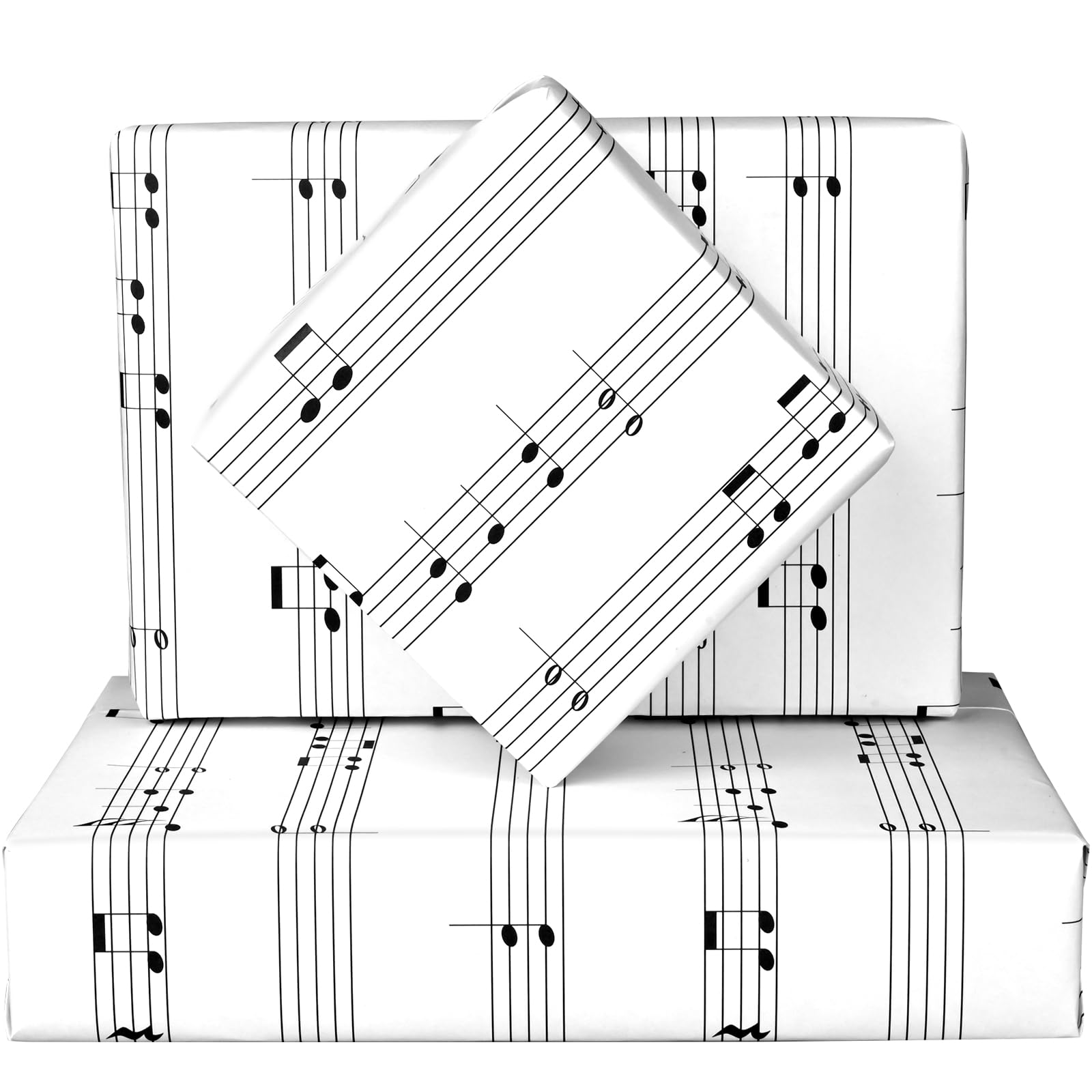 Photo 1 of 12 Sheets 28 * 20 Inches Musical Note Wrapping Paper Music Design Gift Wrap Paper for Birthday Baby Shower Wedding Bridal Shower Music Concert Party Craft Supplies
