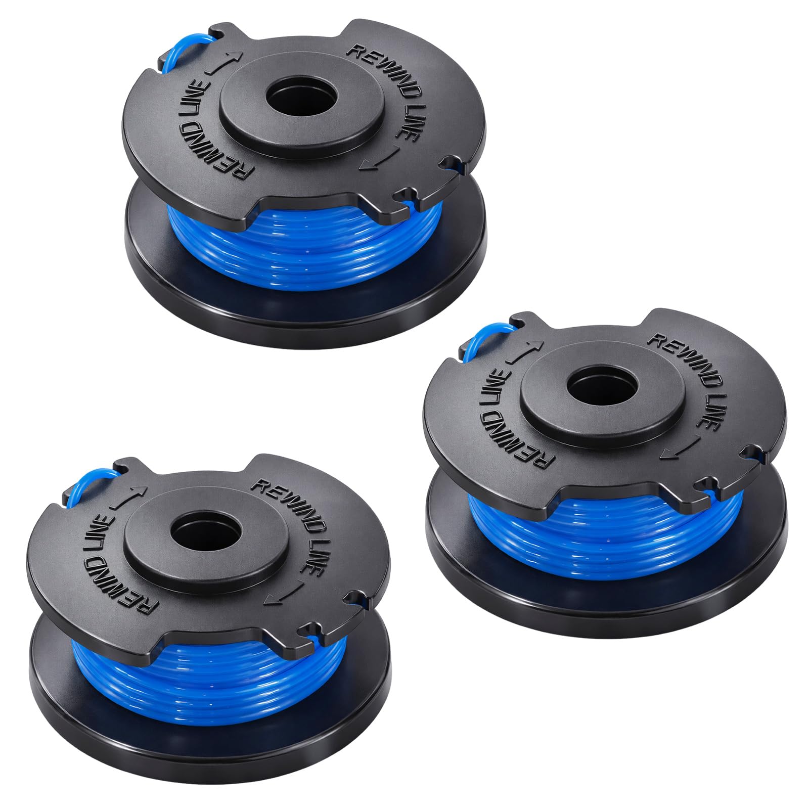 Gekufa Strimmer Spool Compatible with Ryobi One+ AC14RL3A 18v, 24v, 40v Cordless Trimmers,3 Pack 1.65mm Replacement Strimmer Spools Replacement part Compatible with Ryobi Cordless Trimmers