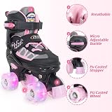 Nattork Adjustable Kids Roller Skates with Light Up Wheels for Beginners view 3