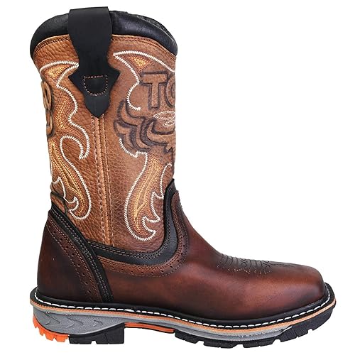 TORO BRAVO Men's Steel Toe Work Boots TRC1 STL Brown 10 WIDE