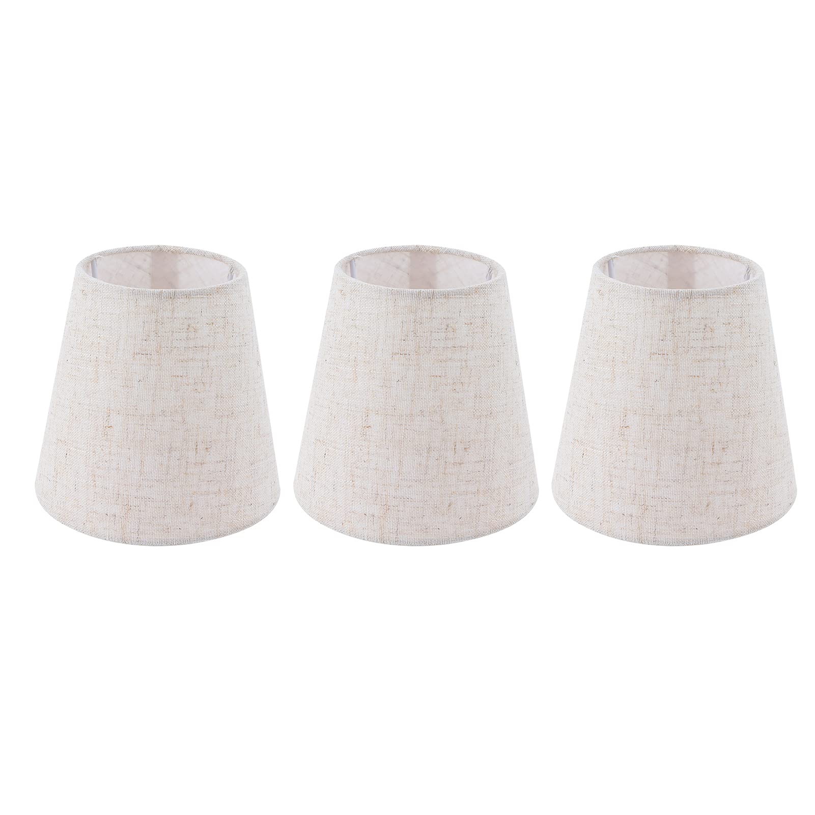 3PCS Small Lamp Shade E14 Meson Lampshade Natural Linen for Table Lamp and Floor Light