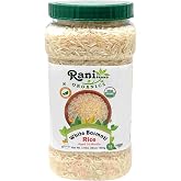 Rani Organic Platinum White Basmati Rice Extra Long Aged 56oz (3.5lbs) 1.59kg PET Jar ~ All Natural | Gluten Friendly | Vegan | Indian Origin | Kosher | Export Quality | USDA Certified Organic