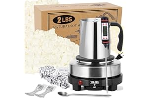 SAEUYVB Candle Making Kit with Wax Melter, Candle Wax for Candle Making - DIY Candle Making Supplies, Including 2lbs Soy Wax Flakes, Melting Pot, Electric Stove,Candle Kit for Adults, Beginnner