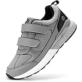 FitVille Extra Wide Walking Shoes for Men Wide Width, Hook and Loop Orthopedic Sneakers for Swollen Feet Neuropathy - Rebound Core V8