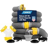 Camco Deluxe 20' Sewer Hose Kit with Swivel Fittings and Wye Connector - Ready To Use Kit Complete with Sewer Wye and Elbow F