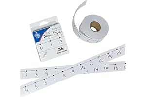 CARSON DELLOSA EDUCATION Carson Dellosa 36 pc Number Line Tape, Numbers 0-20 Self Adhesive Number Line for Classroom Wall, Number Stickers for Bulletin Board Borders, Counting, Place Value, and Math Classroom Decor