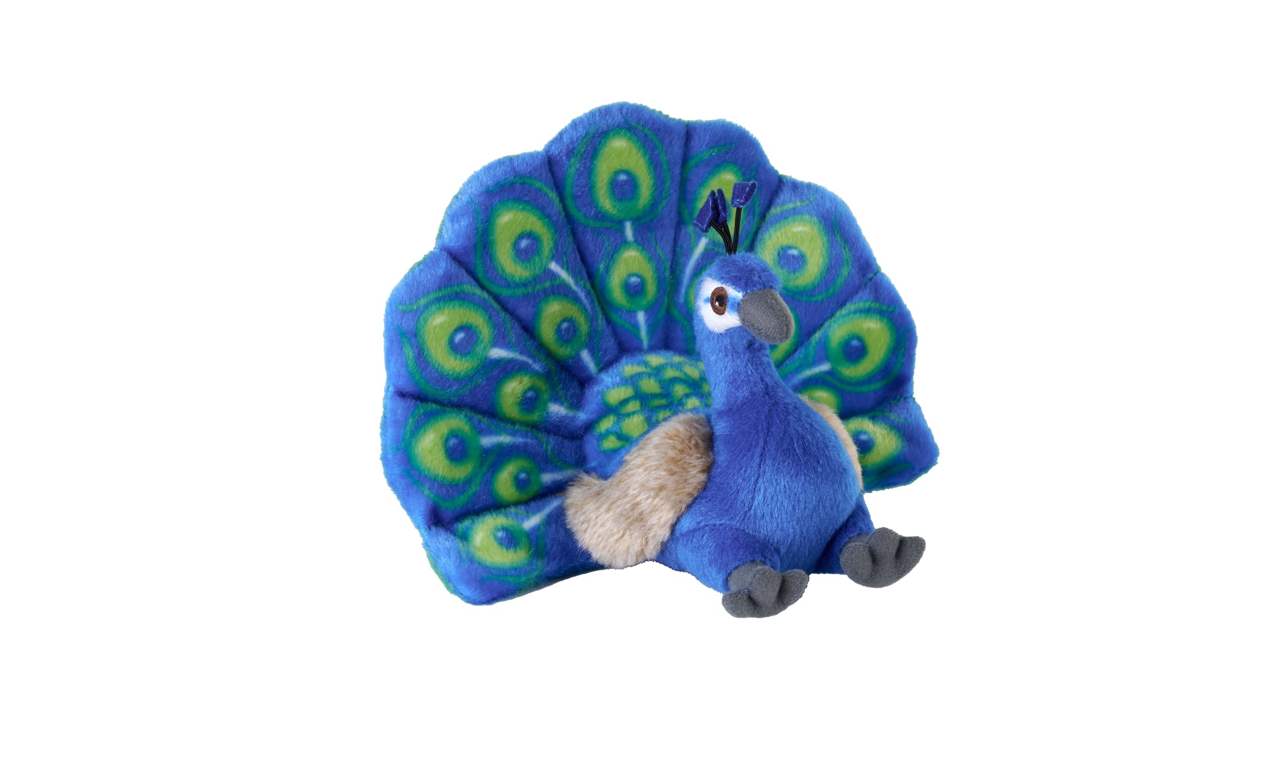 Wild Republic Cuddlekins Eco Mini Peacock, Stuffed Animal, 8 Inches, Plush Toy, Fill is Spun Recycled Water Bottles, Eco Friendly, Blue