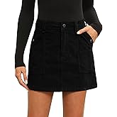 Fengbay Corduroy Skirt Women Casual High Waist Fall Winter A Line Mini Skirts for Women with Pocket