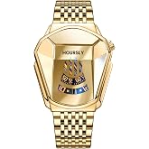 ceverdou Men's Motorcycle Style Quartz Watch, Snake Head Design Luxury Wristwatch with Stainless Steel Band, Irregular Octagonal Dial Analog Watch for Daily & Party Wear