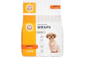 Arm & Hammer For Pets Male Dog Wraps, Size Small Ultra-Absorbent, Adjustable Male Dog Diapers with Leak-Proof Protection and Wetness Indicator | Baking Soda for Odor Control (Pack 1,12 Count Total)