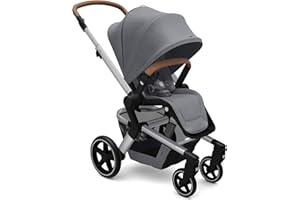 Joolz Hub+ - Premium Stroller for Babies from 6 Months up to 50 lbs - Superior Comfort & Safety - Easy Fold & Go - Integrated LED Lights - XXL Sunhood - Gorgeous Grey