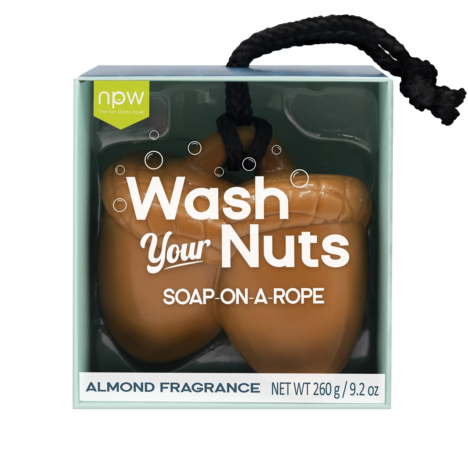 NPW Men's Novelty Soap Bar - Hello Handsome Wash Your Nuts Soap On A Rope For Men