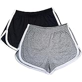 Cameway 2 Pack Women Cotton Running Athletic Shorts Gym Yoga Summer Active Dance Shorts Pants