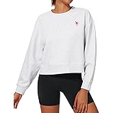 Stelle Cropped Sweatshirt for Women Crewneck Pullover Tops Oversized Long Sleeve Lightweight Casual Cotton Sweat Shirts