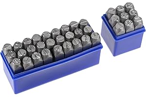 uxcell 1/2" (12.5mm) Number and Letter Stamp Set, A-Z & 0-9 Alloy Steel Punch Press Tool for Metal Plastic Wood Leather
