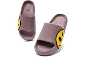 GUYARNS Sandals for Girls and Boys,Mens Slippers Sandals for Women,EVA Anti-Slip Indoor & Outdoor Kids Slippers Smile Face Open Toe Spa Bath Pool Gym House Casual Shower Shoes