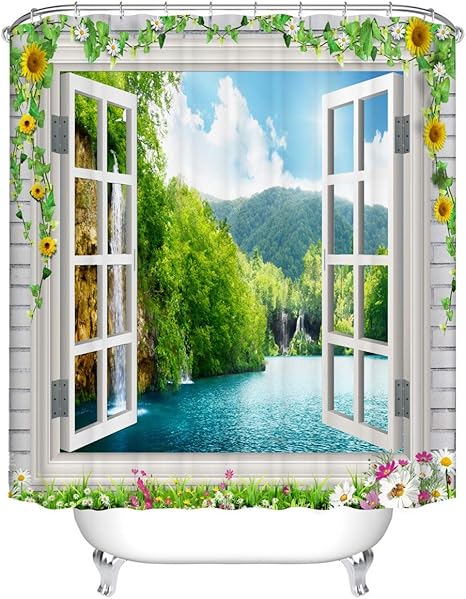 Amazon シャワーカーテン 防カビ 防水 おしゃれ かわいい 自然の風景 花柄 木製窓 インテリア バスカーテン お風呂カーテン 窓用 ユニットバス 浴室 目隠し用 間仕切り カーテンリング付属 ひまわり 180 X 180cm シャワーカーテン ホーム キッチン オンライン通販 Amazon シャワーカーテン 防カビ 防水 おしゃれ かわいい 自然の風景 花柄 木製窓 インテリア バスカーテン お風呂カーテン 窓用 ユニットバス 浴室 目隠し用 間仕切り カーテンリング付属 ひまわり 180 X 180cm シャワーカーテン ホーム キッチン オンライン通販