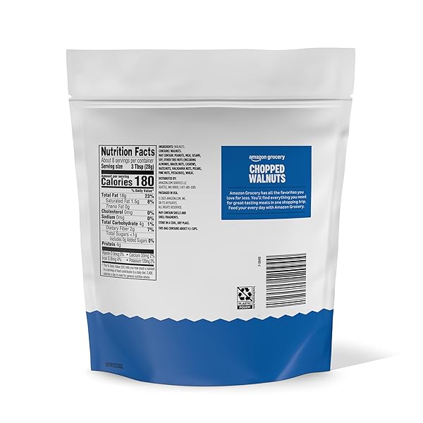 AMAZON GROCERY, CHOPPED WALNUTS, 8 OZ (PREVIOUSLY HAPPY BELLY, PACKAGING MAY VARY)