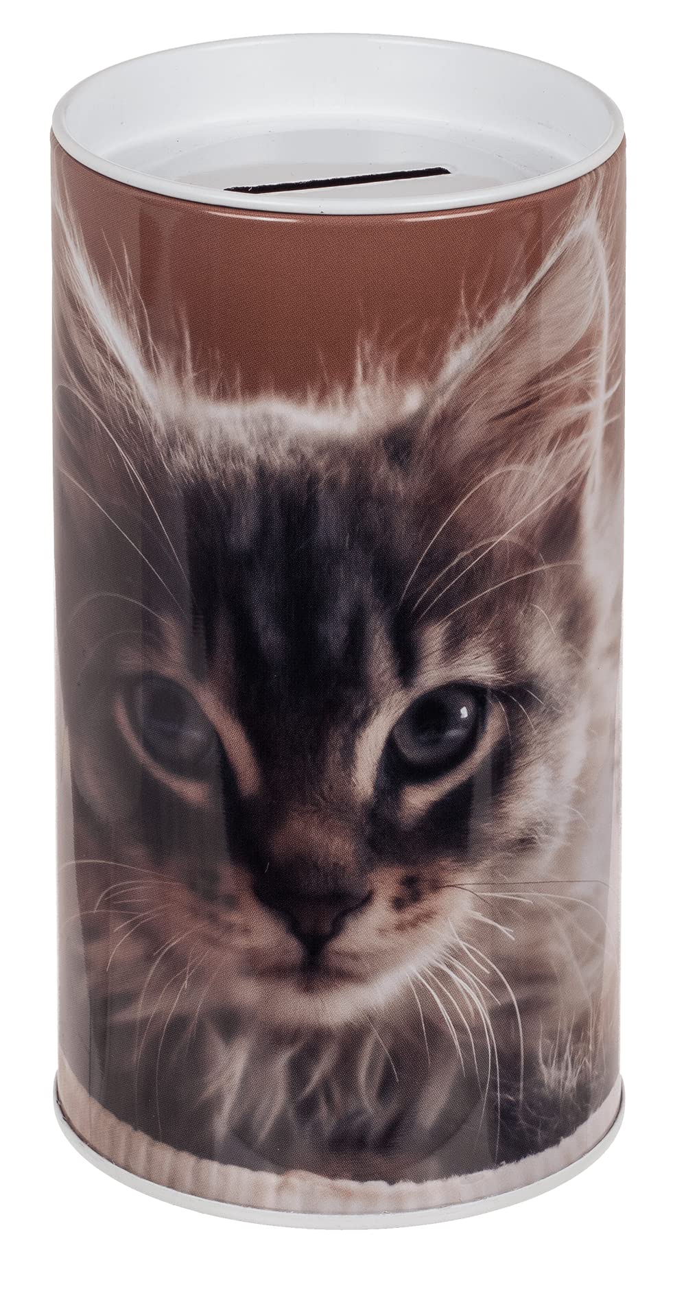 Makio Children's Multi-colored Tin Piggy Bank with Puppies Dogs and Cats Design. Original and Fun, Light and Resistant Metal, Cheap Piggy Bank for Children That Can Also Be Used as a Pencil Jar.