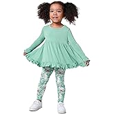 EASWEET Toddler Girls' Clothing Sets Bamboo Viscose Long Sleeve Little Girls 2 Piece Outfits