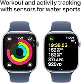 Apple Watch Series 10 GPS 46mm Silver Aluminium Denim Sport Band S/M view 4