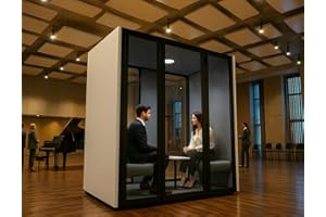 KB Housing Soundproof Office Pod Phone Booth – Private, Acoustic Vocal Booth Designed for Office Phone Calls, Remote Work, Video Conferences, and Focused Productivity (White, L)