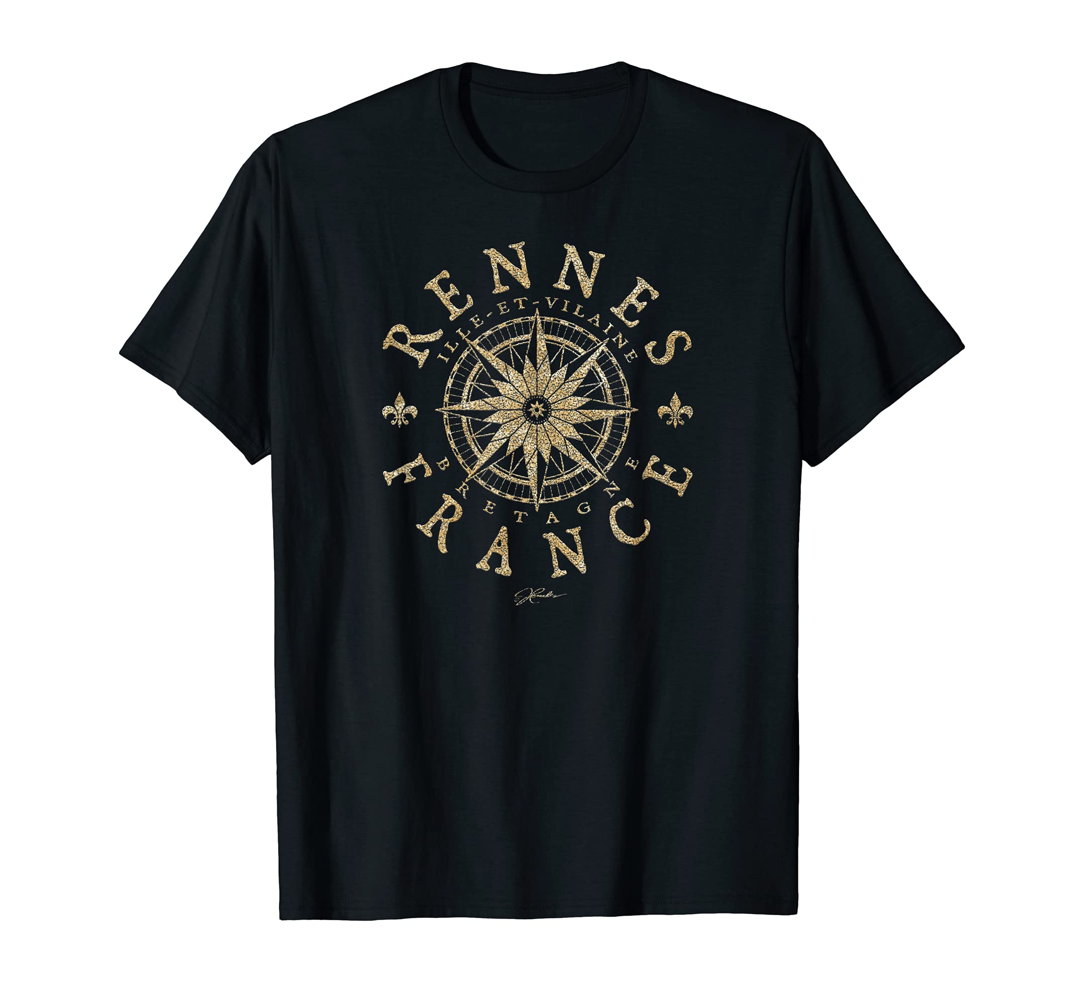 JCombs: Rennes, Brittany, France, Compass Rose T-Shirt