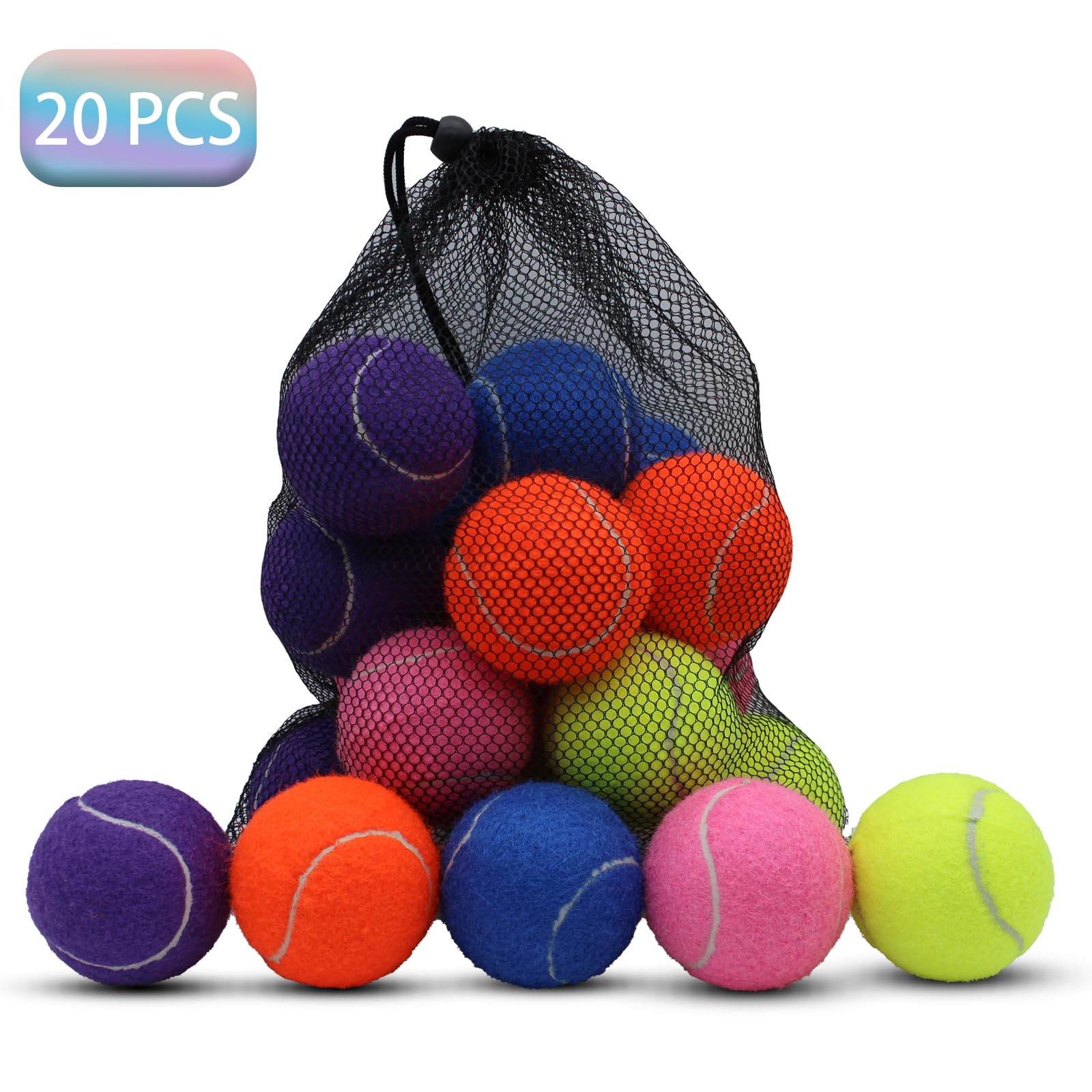 SHYUJAJIE Tennis Balls, 20 Pack Training Tennis Balls,High Elasticity Practice Tennis for Beginner, Exercise Playing Balls for Pet Dog
