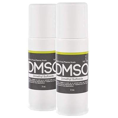 DMSO Dimethyl Sulfoxide 2 Bottle Special, 99.995% Non Diluted, No Odor Pharma Grade 3oz Roll on BPA Free Container