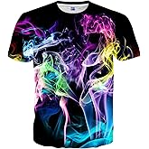 SYAIMN Unisex 3D Printed Shirts Funny Design Tees Colorful T-Shirts Summer Tops for Men Women