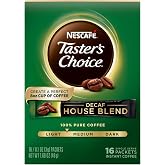 Nescafe Taster's Choice Decaf Instant Coffee, House Blend, 16 Count