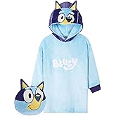 Bluey Blanket Hoodie for Kids Cozy Warm Fleece Wearable Blanket Girls Gifts