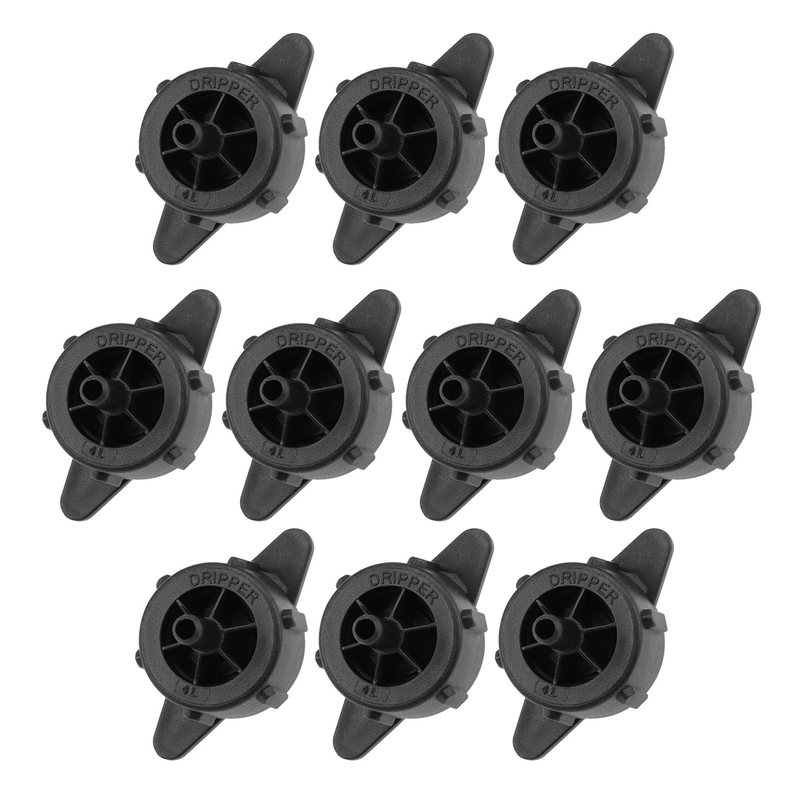 METALLIXITY Pressure Compensating Dripper, (1 Gallon Per Hour) 10Pcs, Plastic Irrigation Drip Emitters - for Watering Garden Lawn Plants, Black