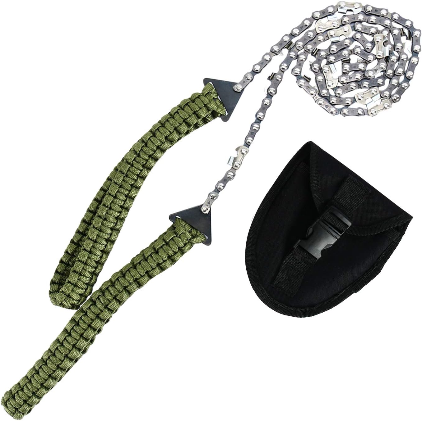 Pocket Chainsaw 36 Inch Long Chain Best Compact Folding Hand Saw Tool for Survival Gear, Camping, Hunting, Tree Cutting or Emergency Kit