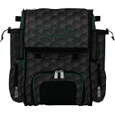 Boombah Mini Superpack Bat Bag Baseball Softball Backpack, Holds 2 Bats, Shoe Compartment, Water Bottle Holders - 3DHC