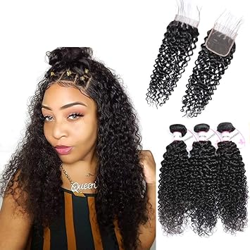 Amazon Com Aosome Curly Real Human Hair Bundles Extension Real