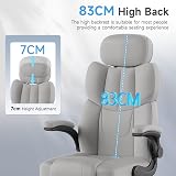 naspaluro Executive Office Chair High Back Grey Fabric with Tilt Spring-Packed view 4