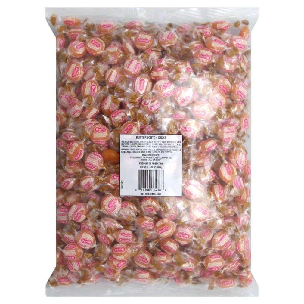 Brach's Butterscotch Hard Candy, Bulk Candy Bag, Individually Wrapped, 108 Ounce