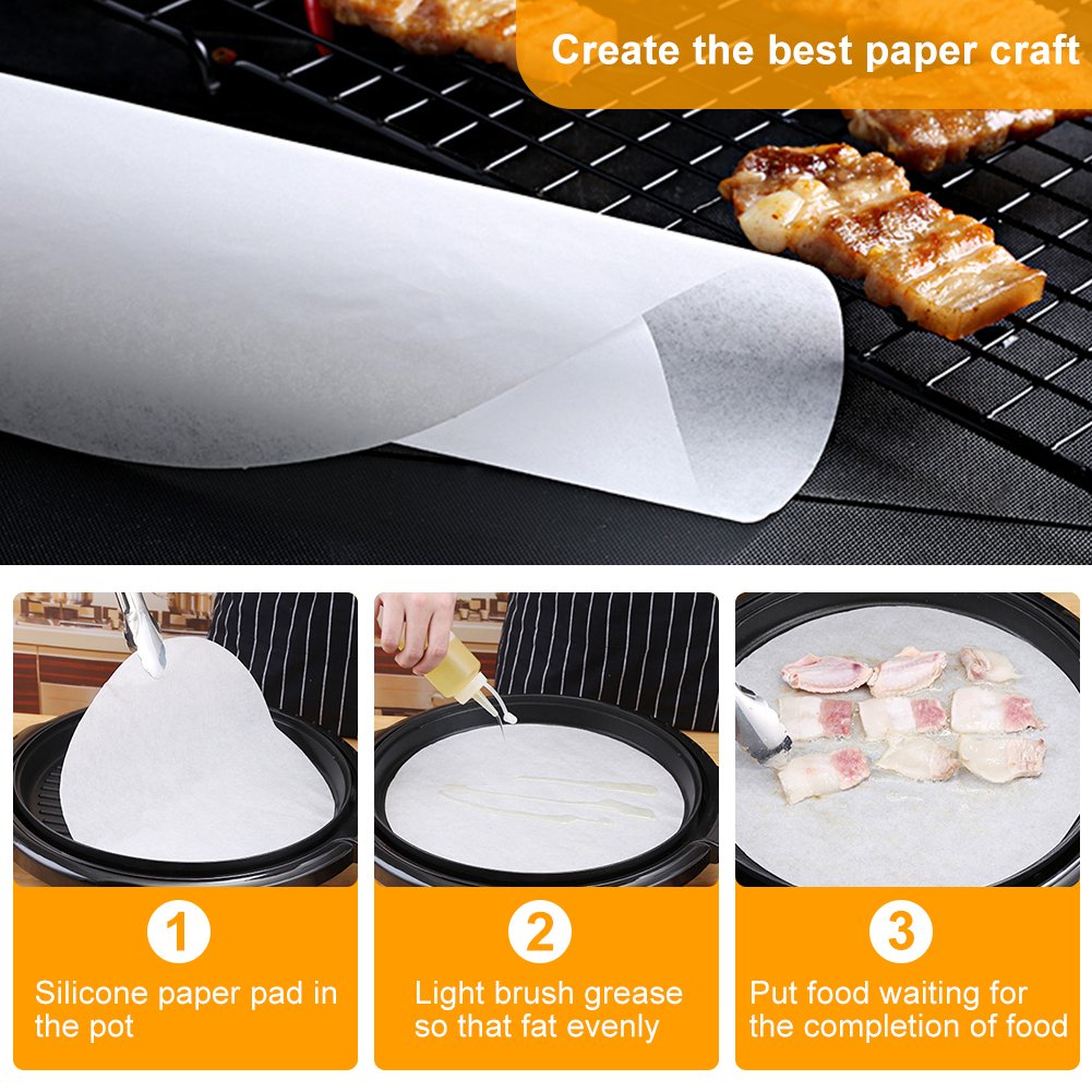 200 Feuilles De Papier Sulfurisé Rond 30 Cm - Antiadhésif, Résistant à La Chaleur (230°C) - Pour Air Fryer, Four, Barbecue