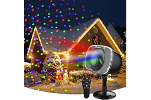 Christmas Snowfall Projector Lights,FLEVO LED Light Projector,Outdoor Holiday Lights with Clear Rotating Snow Falling Lamp for Halloween Xmas Party Garden Landscape Decoration